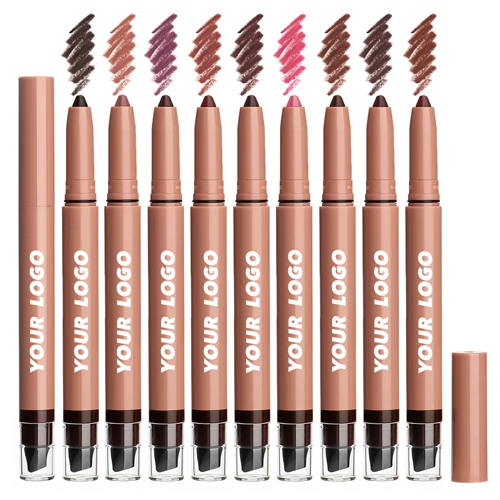 Private Label 9colors Auto Lip Liner Wholesale Custom Logo Waterproof Non Sticky Long Lasting Matte Creamy Makeup Cruelty Free