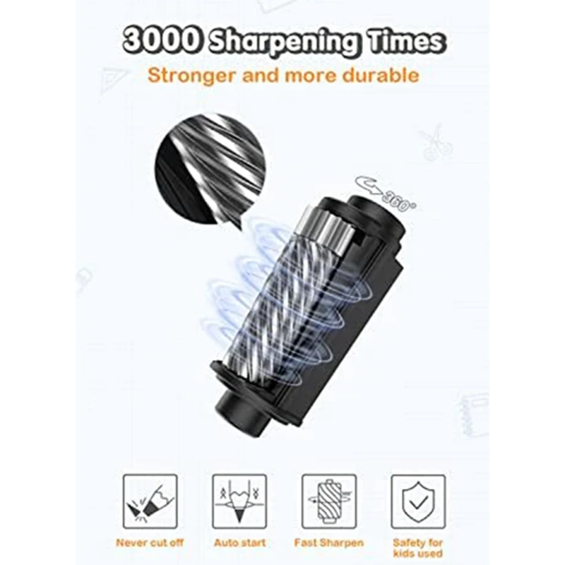 Сверхмощная Автоматическая точилка для карандашей No.2(6-8 мм), для школы/офиса, с адаптером, штепсельная вилка европейского стандарта