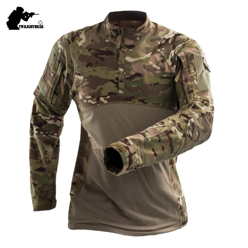 Airsoft camo T Shirts Men Clothing Waterproof CP Tops Camping Shirt Man Cotton Hunting Clothes Wear-resisting AF112