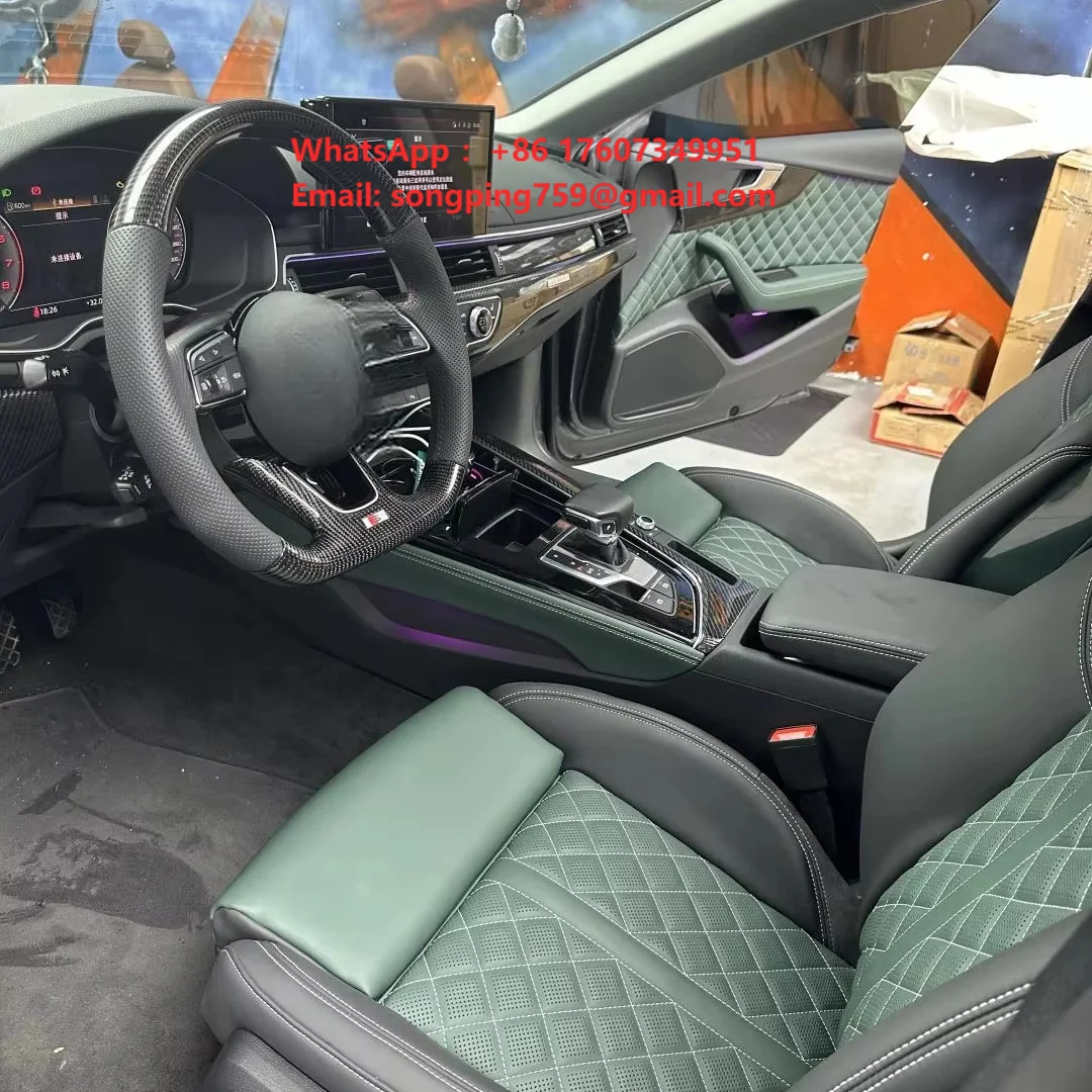 New A4/S4 3K Autoclave Processed Glossy Surface Interior Carbon Fiber Seat Cover for Retrofit/Upgrade