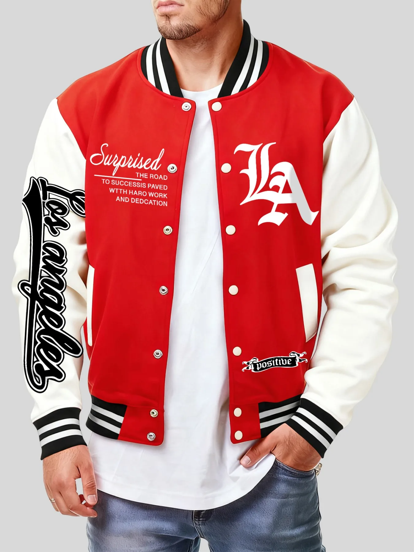 

Surprised Position City Print Autumn Jackets Men Hip Hop Personality Baseball Jersey Loose Casual Clothes Y2K Fashion Coat