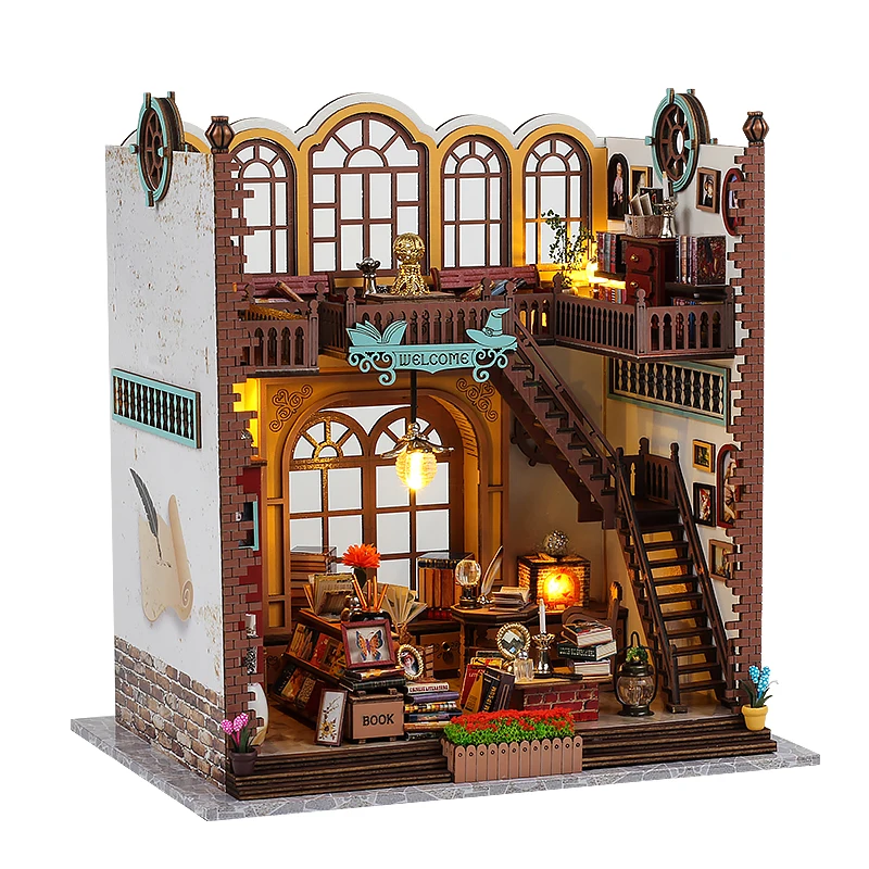 Wooden Mini Doll House Kit  Assembly Building Model 3D Puzzle Toys Home Bedroom Decoration With Furniture Dollhouse Toy For Gift