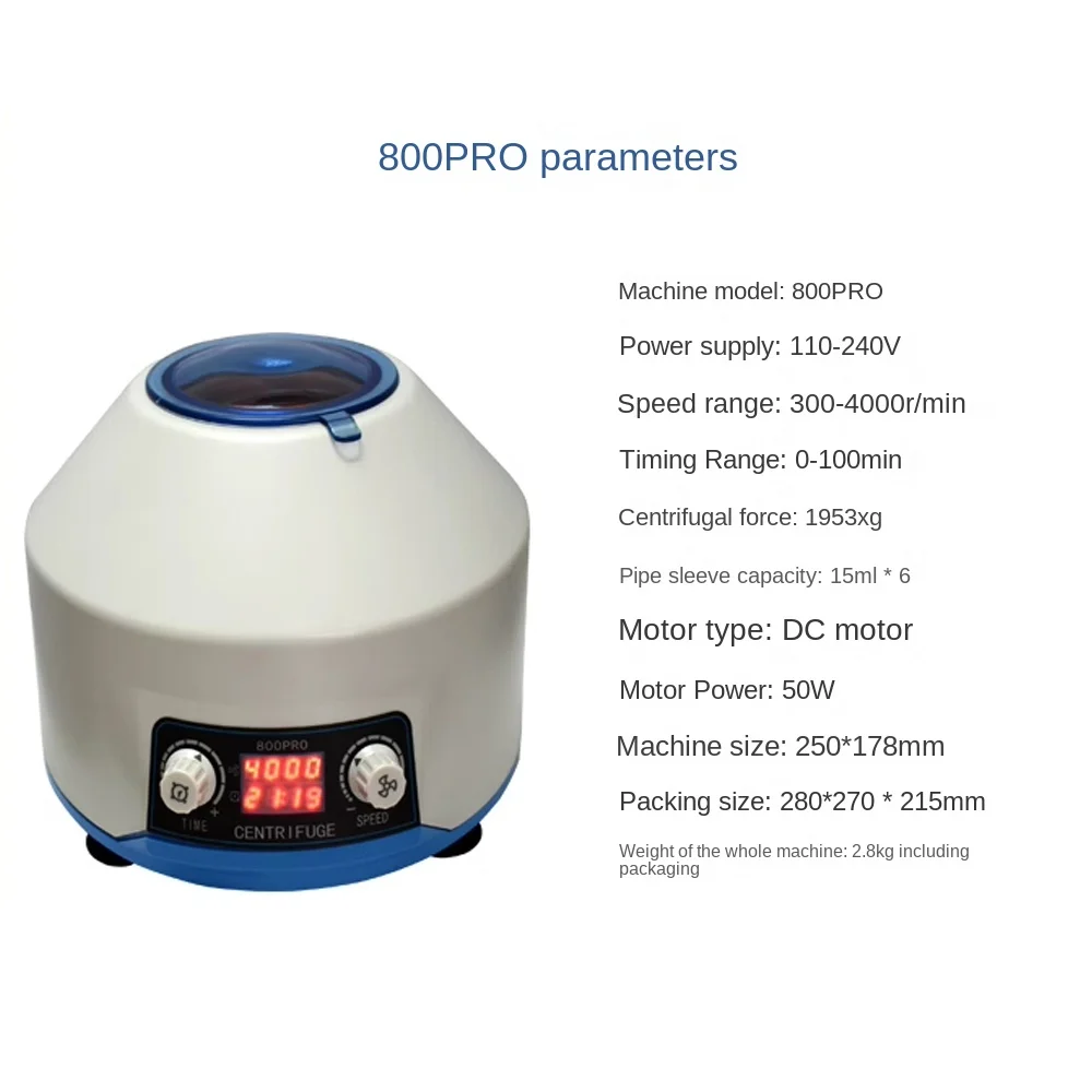 220V 50W Timing Function Electric Centrifuge Serum Separat 4000r/min Laboratory Lab Medical Practice Desktop Centrifuge Machine