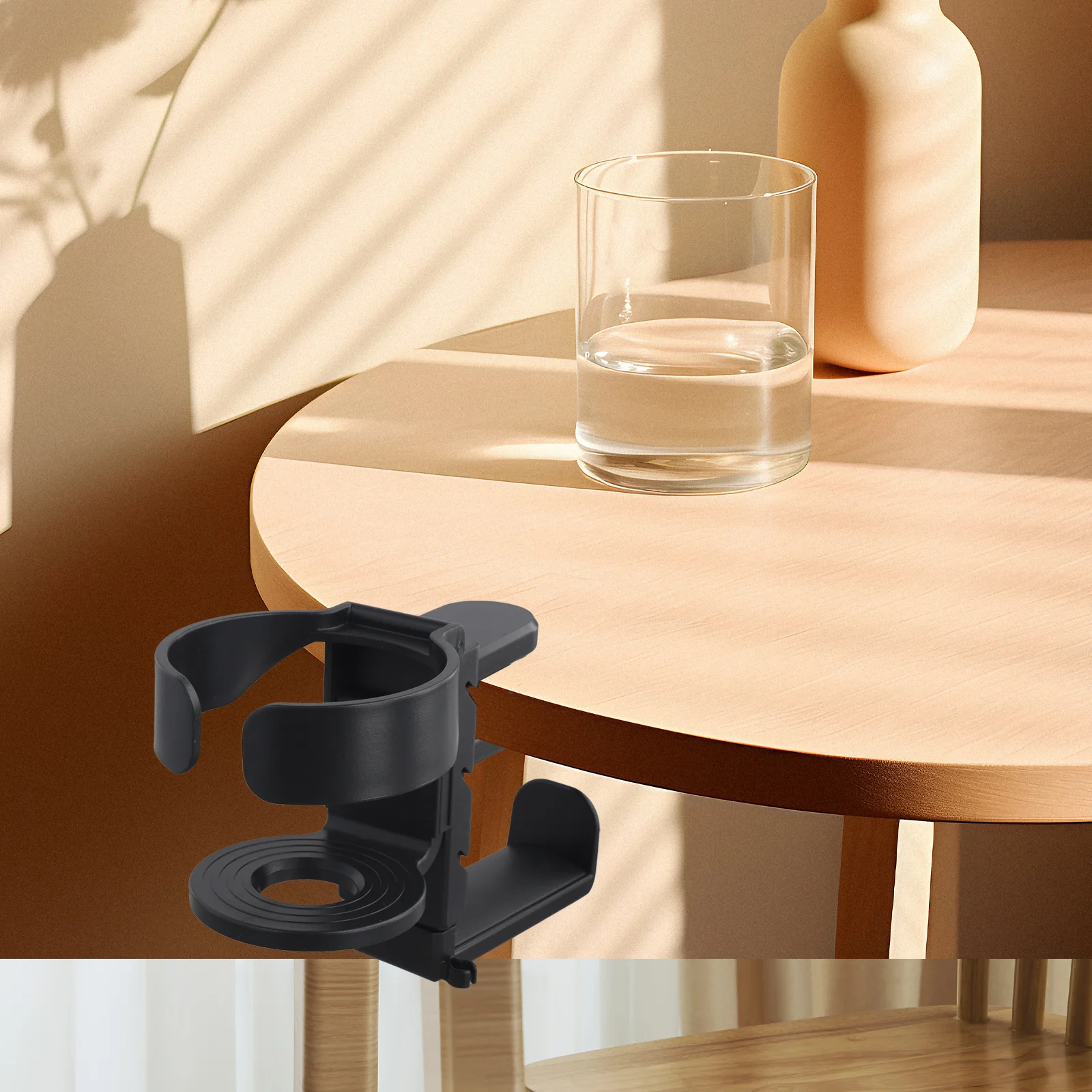 2 in 1 Under Desk Clamp Organizer for Water Bottles and Headphones Adjustable Design for Efficient Workspace Management