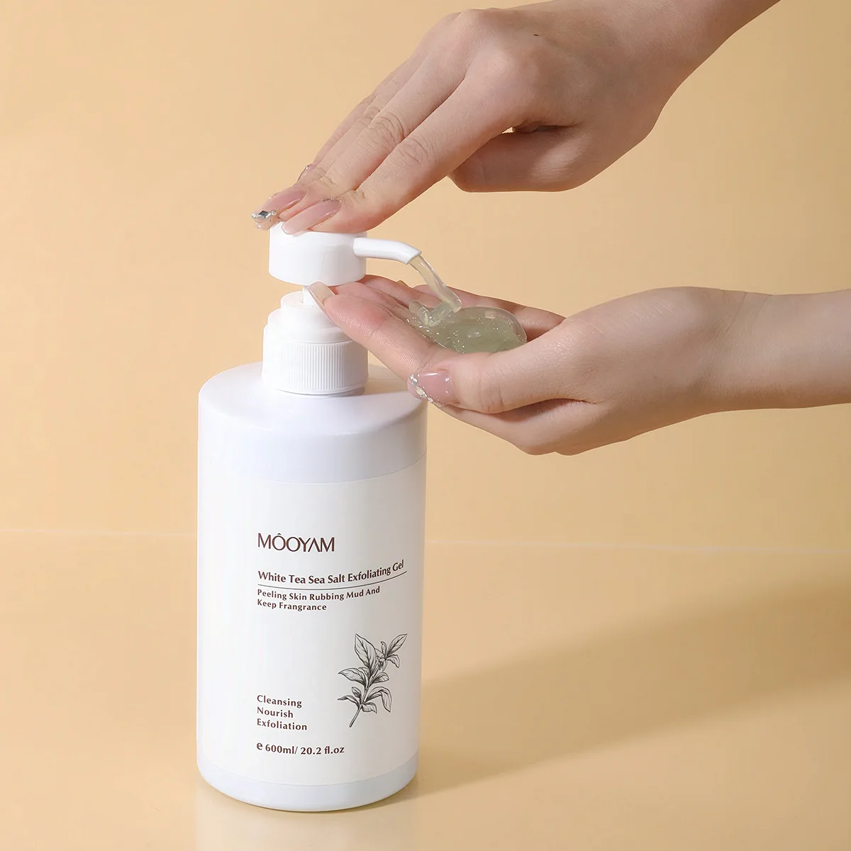 Sea Salt Exfoliating Shower Gel Cleansing Whitening Facial Cleanser Brighten Skin Tone Soothe Acne-Prone Skin Face Washing