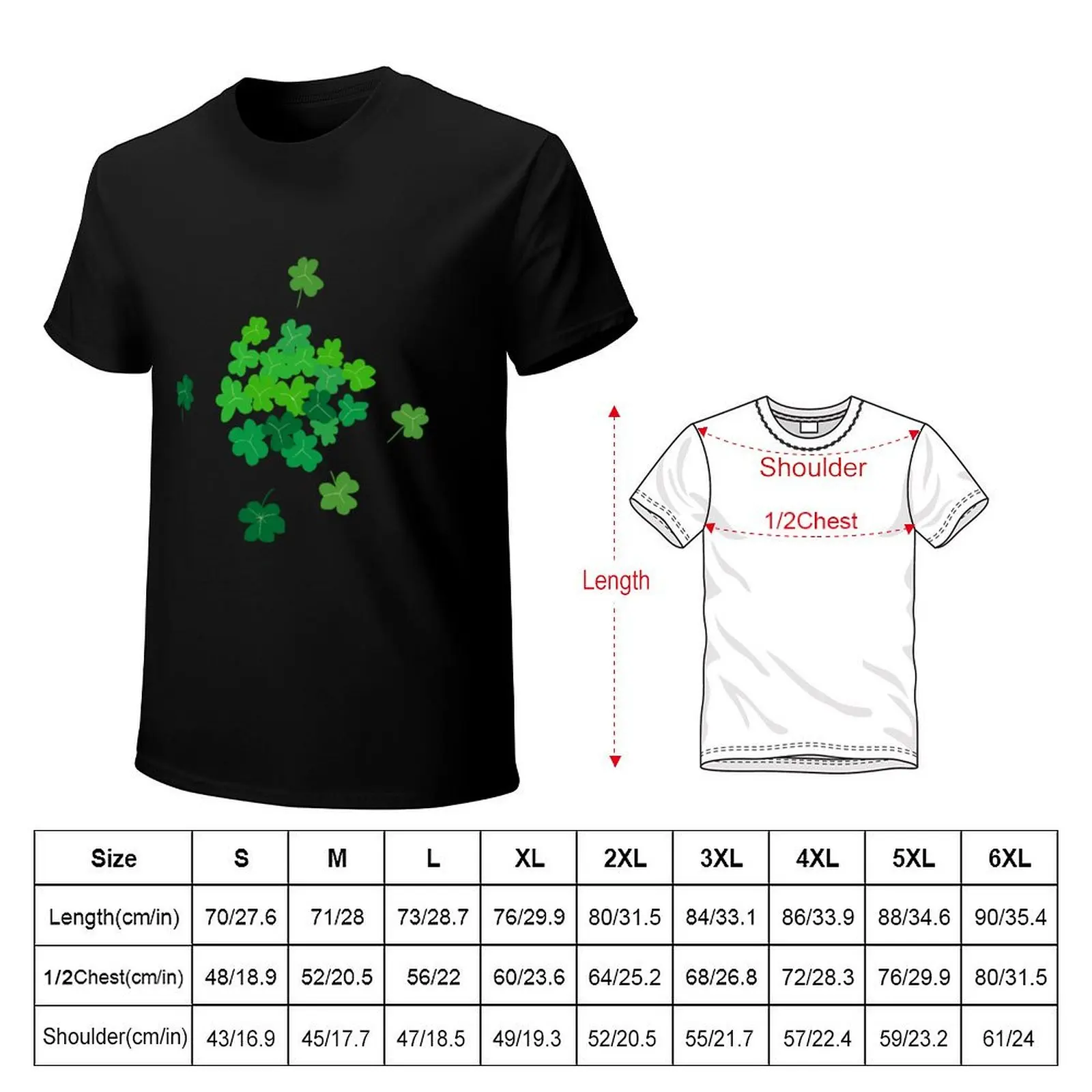 Three leaf clovers T-Shirt Relaxed Casual Short Sleeve Tee