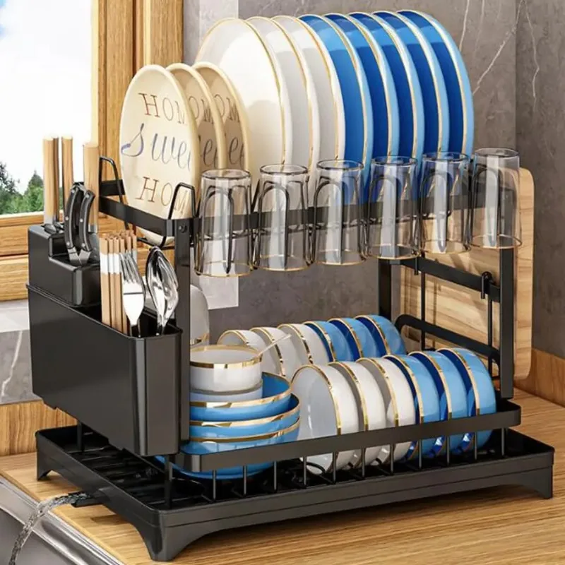 

snap-on design, no drilling install, trendy home appliance Pink Dish rack, kitchen storage organizer for bowls and plates