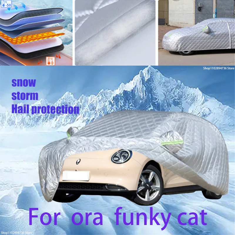 

For ora funky cat Outdoor Cotton Thickened Awning For Car Anti Hail Protection Snow Covers Sunshade Waterproof Dustproof