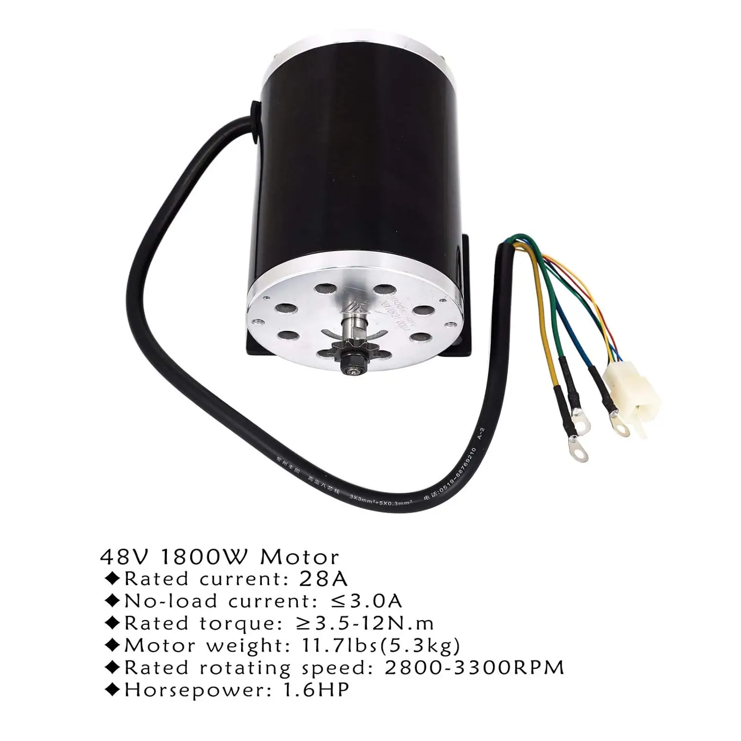 High Speed 48V DC 1800W Brushless Electric Motor & Controller & Wiring Harness & Forward Reverse Switch for e-Bike ATV Go Kart