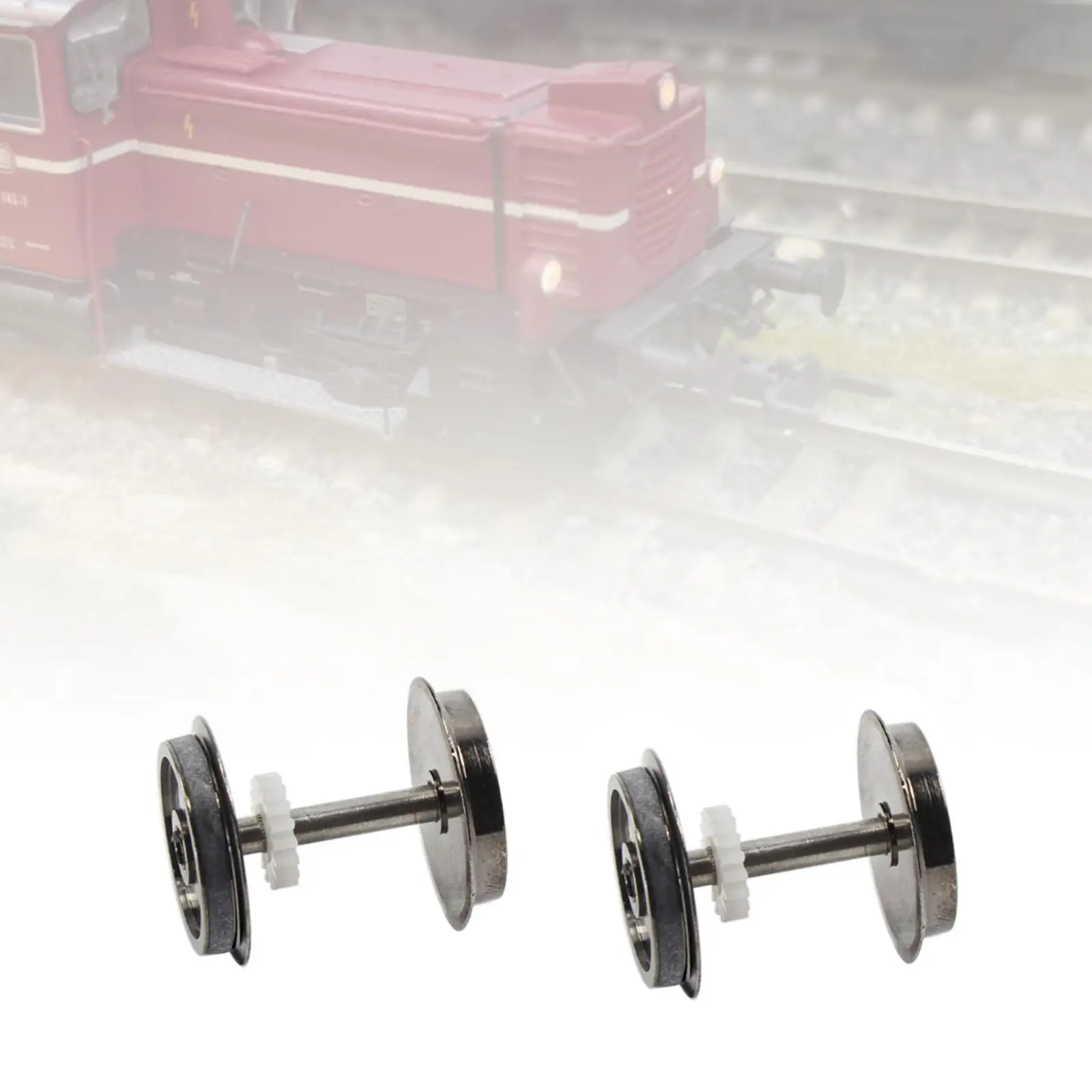 

2Pcs Metal Wheel Set Spare Part Metal Axles for 1/87 Model Train Accessories