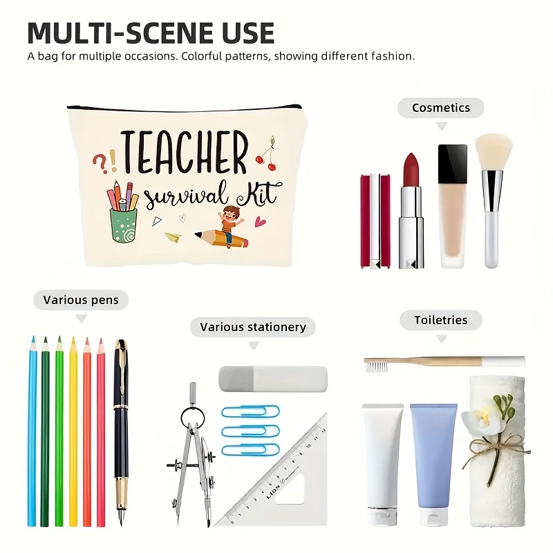 Kosmetyczka podróżna, saszetka na zamek błyskawiczny, torba na przybory toaletowe, piórnik, torba organizer, idealny prezent dla przyjaciół i nauczycieli.