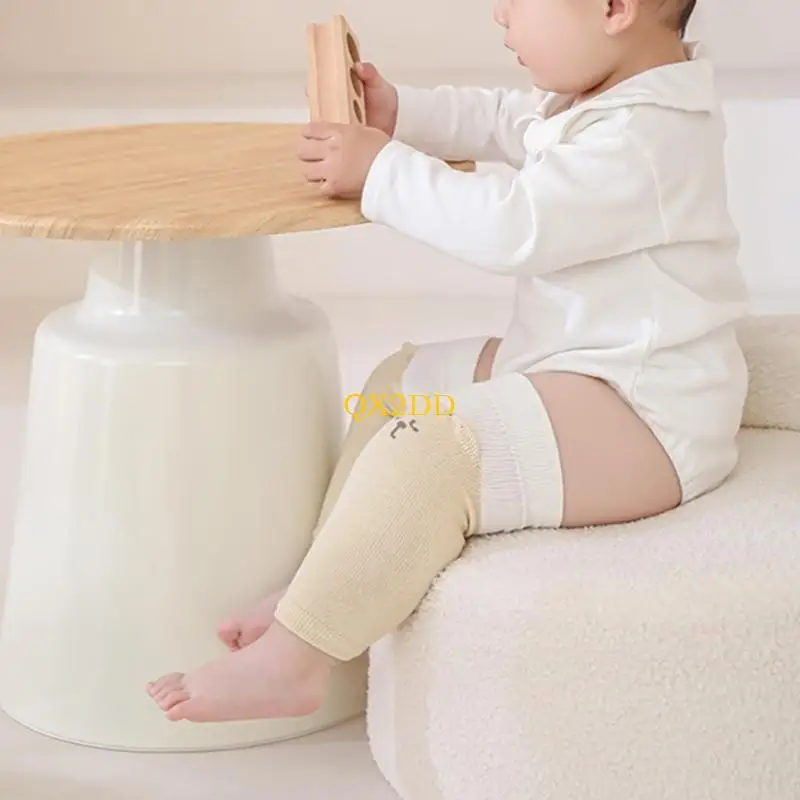 QX2D 3Pairs Thin Comfortable Leg Warmers for Children Elastic Knee Guards Fabric Indoor Outdoor Play Knee Sleeve view 3
