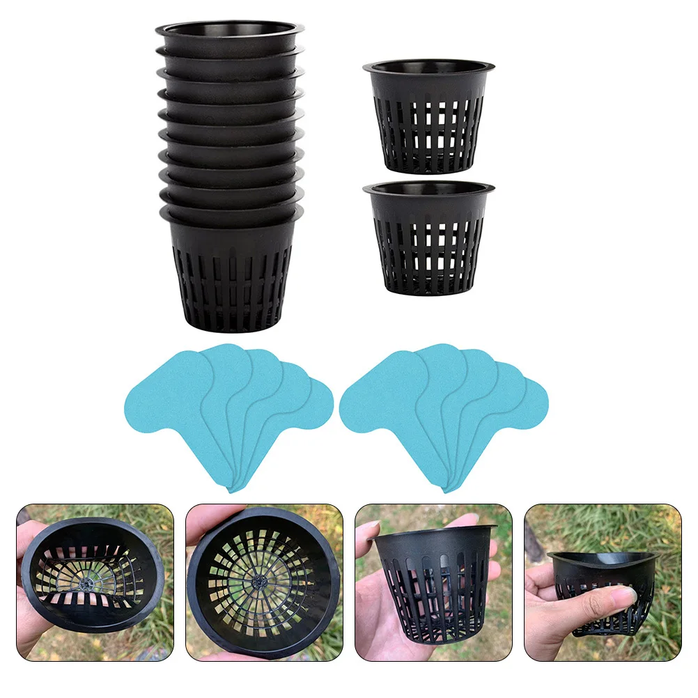 

1Set Plastic Planting Net Pots Durable Breathable Home Garden Plant Nursery Cup Soilless Culture Bucket Planting Net Bucket