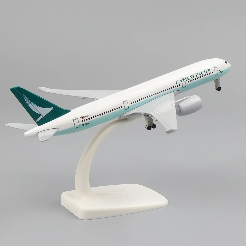 Metal Alloy Material Aircraft com Landing Gear, Replica Model, Toy Collectibles, presente de aniversário, Cathay A350, 20 cm, 1:400