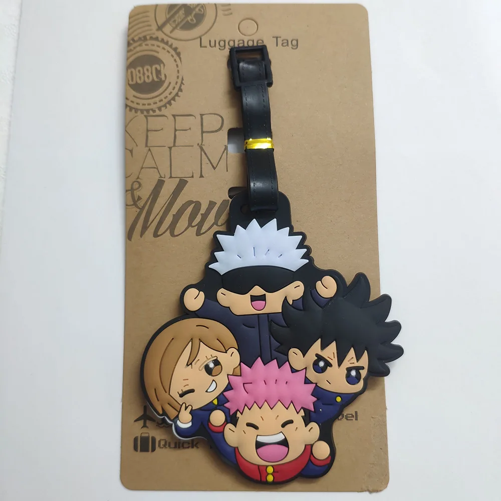 Hot Japanese Anime Luggage Tag Travel Accessories Creative Gift PVC Baggage Label Portable Anti-loss Address Name Tag Wholesale