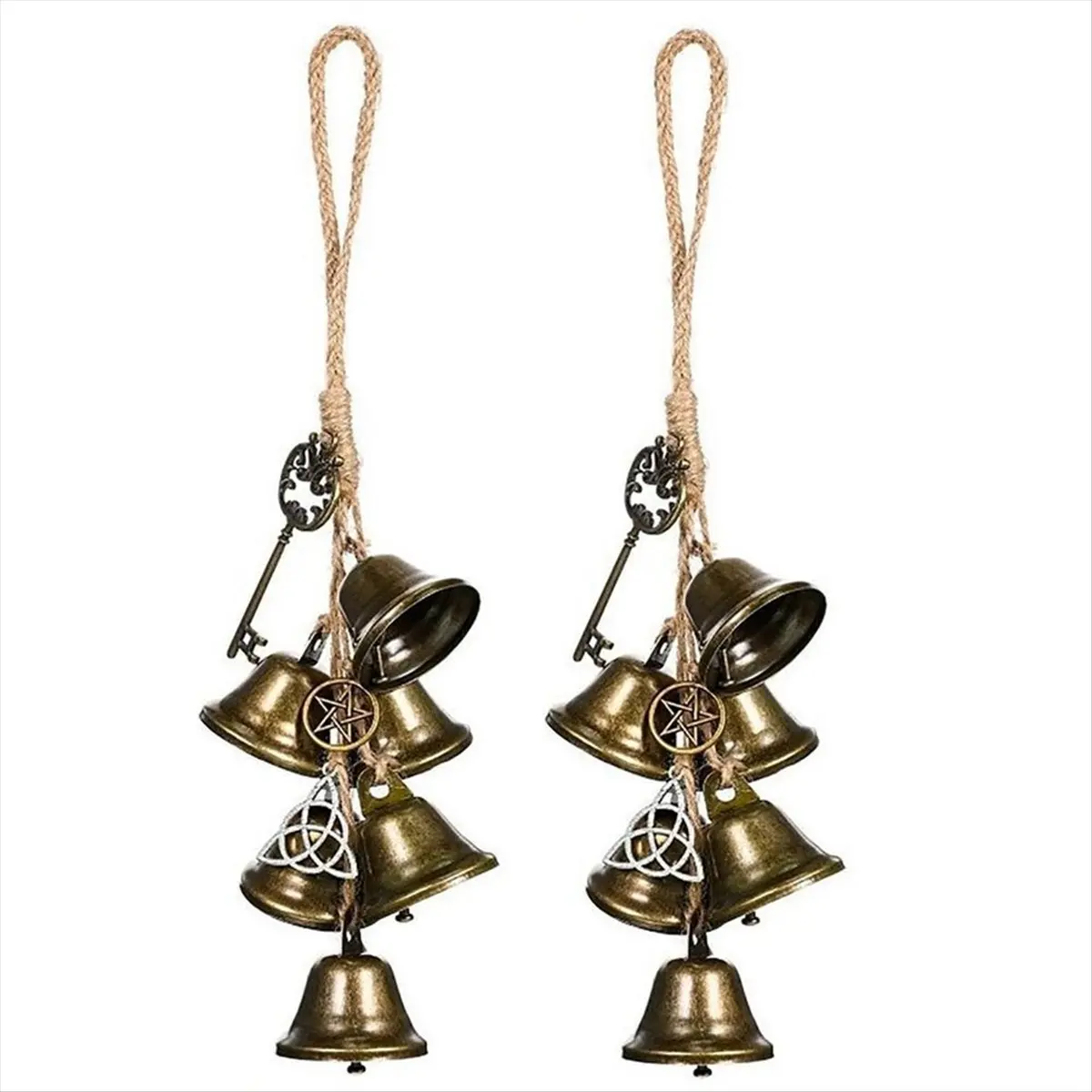 [HIGH] 2Pcs Witch Wind Chime Door Hanging Wind Chime Bell Decor Witches Bells Temple Wind Bell Retro Wind