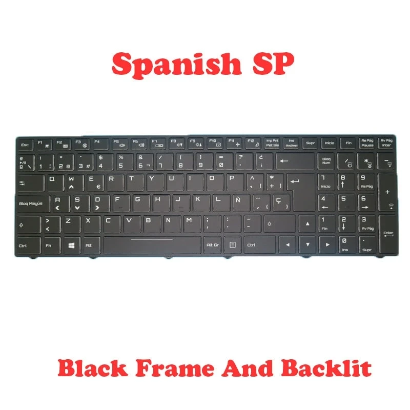 Imagem -06 - Teclado Retroiluminado para Laptop Francês Espanhol N850 P950 Cvm15f26f0j430e 680-n85h00611 fr sp