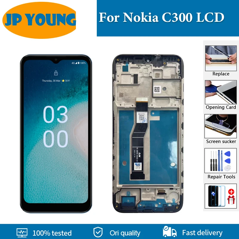 

6.52" Original LCD For Nokia C300 LCD Display Touch Screen Digitizer Assembly Repair Replacement Parts For Nokia C300 Display