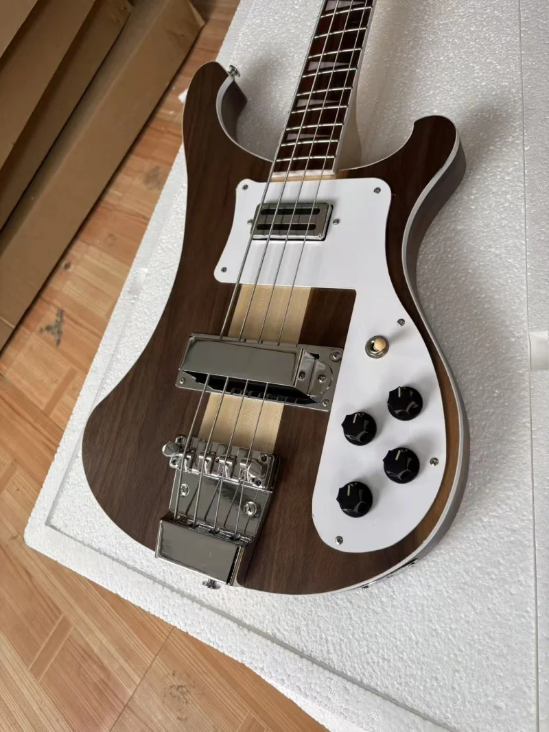 In stocks, 4-string Rick bass, walnut body, maple neck attached to the body, matte finish, free shipping view 3