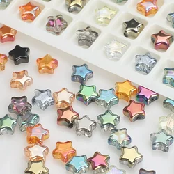 8mm Pentagram Crystal Beads Multicolor Faceted Glass Beads Five-pointed Star Loose Spacer Beads for Jewelry Making DIY Bracelet