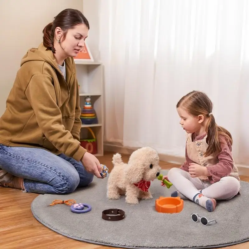 B03F Robotic Plush Canine Companion With Feeding Bowls And For Imaginative Play Boys And Girls Gift for Holiday