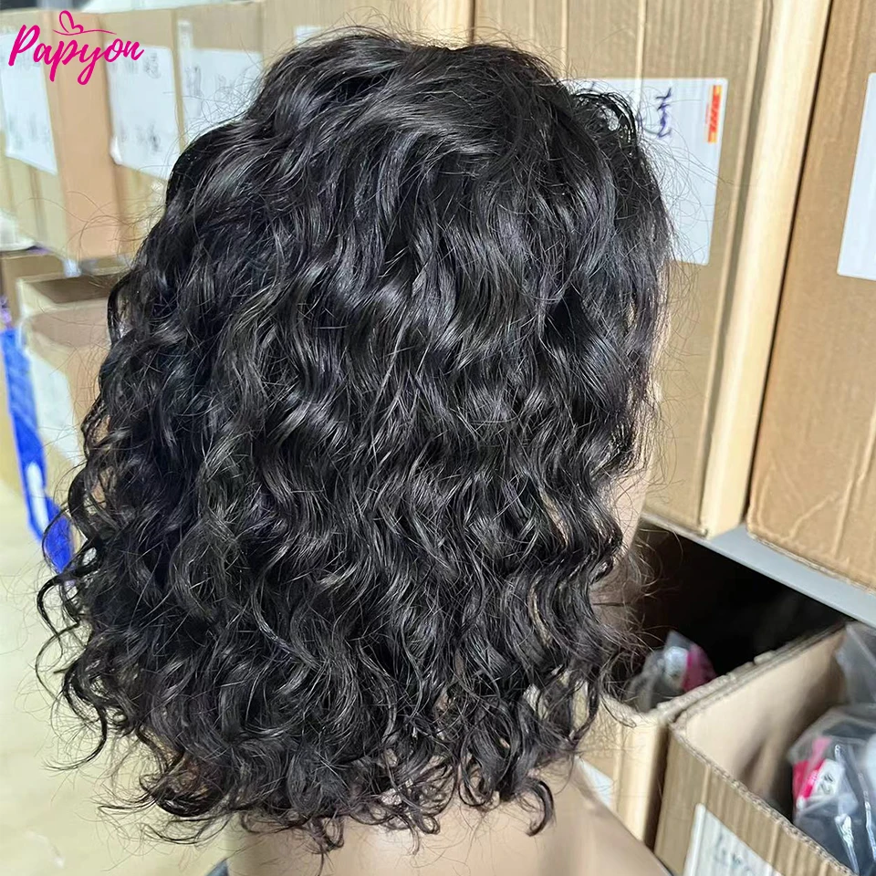 Bob Wigs Glueless Wig Human Hair Ready To Wear Water Wave 13x4 Lace Front Wigs Curly Bob Frontal Wigs For Women Preplucked