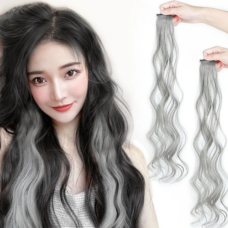 55cm Curly Hair Extension Clip In Hairpiece Long Hanging Ear Wig Clip Synthetic Hair Extensions Accessories Hairpiece Hairpin