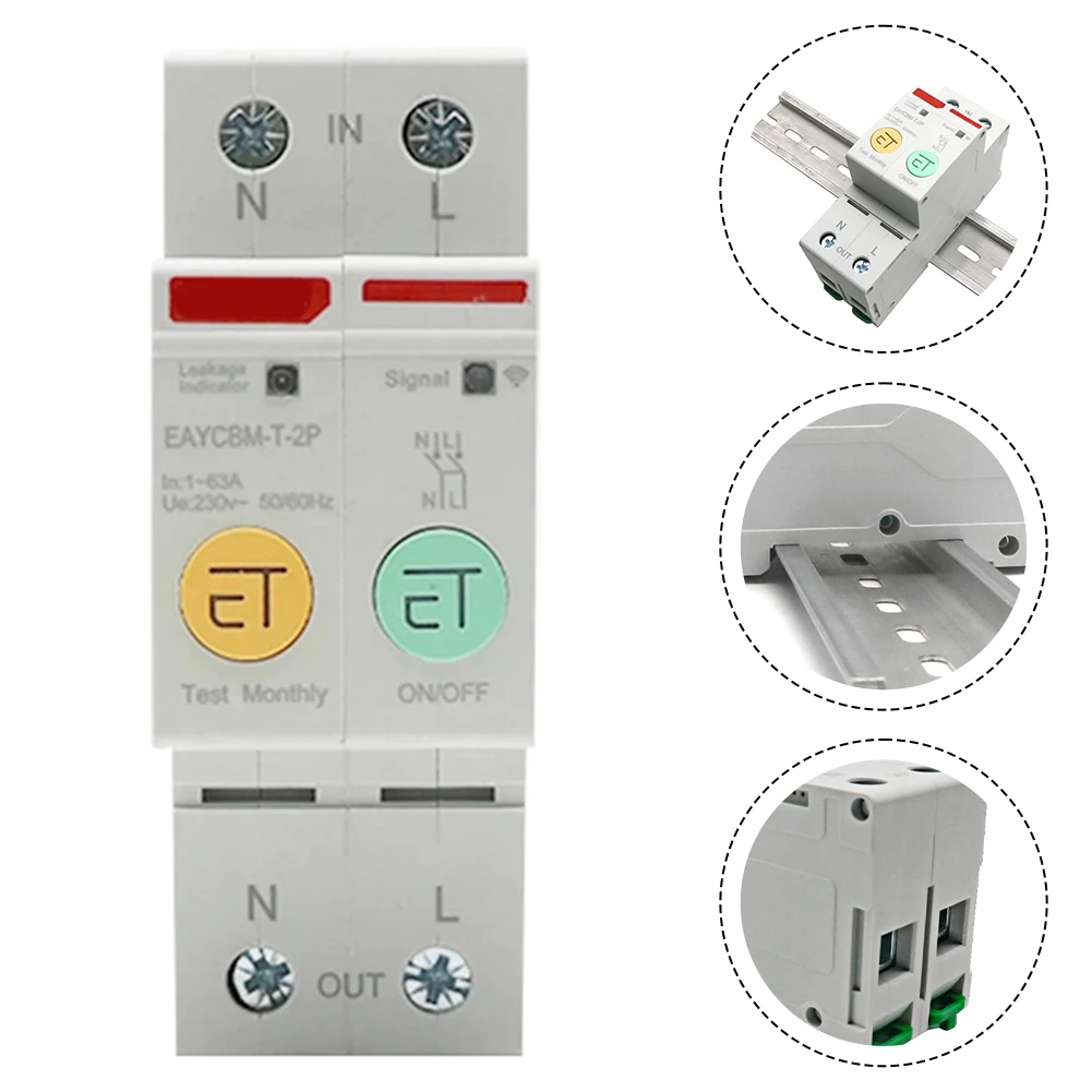 WIFI Enabled Energy Meter Automated Protection White Energy Consumption Monitor Adjustable Over Current Protection