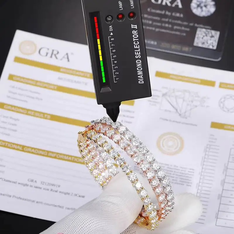 S925 Silver D Color 5.0mm Moissanite Hoop Earrings Rose Gold Plated Hiphop/Rock Large Circle Design Fashion Personality