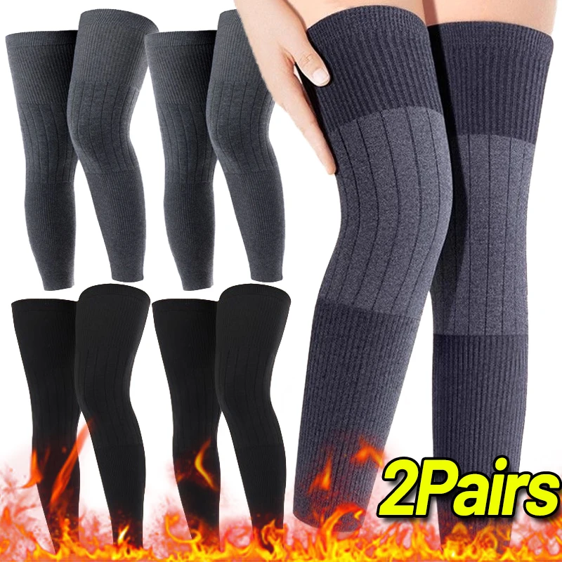 Thicken Knee Pad Unisex Winter Joint Protection Cold-Proof Leg Pad Joint Sports Seamless Knee Brace Thicken Lengthen Leg Sleeves