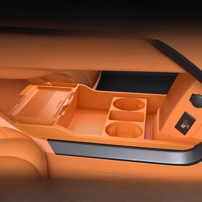 

For GWM Wey Gaoshan High Mountain 8/9 2025 Center Console Lower Storage Box Silicone Waterproof Anti-scratch Car Organizer