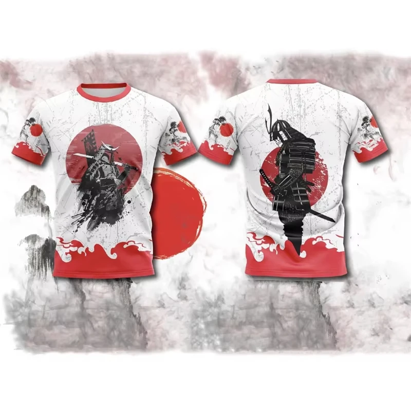 

Japanese Samurai 3D Print Men's T-shirt New Fashion Street Oversized Crew Neck Short-Sleeved Tees Cosplay Clothing Funny Men Top