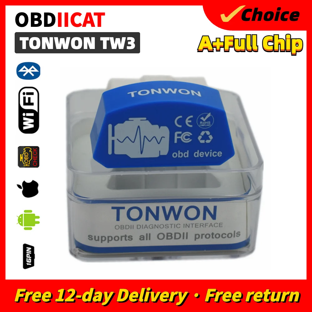 

TONWON TW3 BT 3.0/4.0/wifi OBD Scanner Tool than ELM327 OBD2 Car Diagnostic Tool OBDII Protocol ICAR PRO For Android/IOS