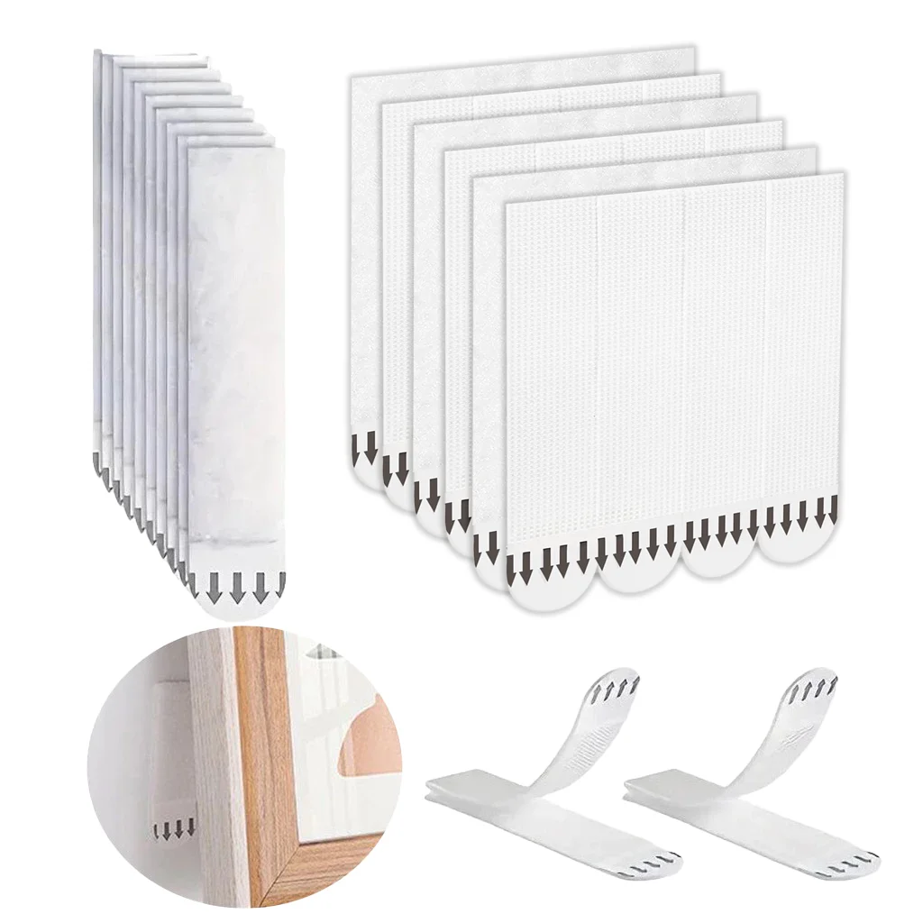 Double Sided Picture Hanging Strips Adhesive Hook Loop Tape for Mounting Photo Frame Fixed Home Wall Decor Hanging DIY Stickers