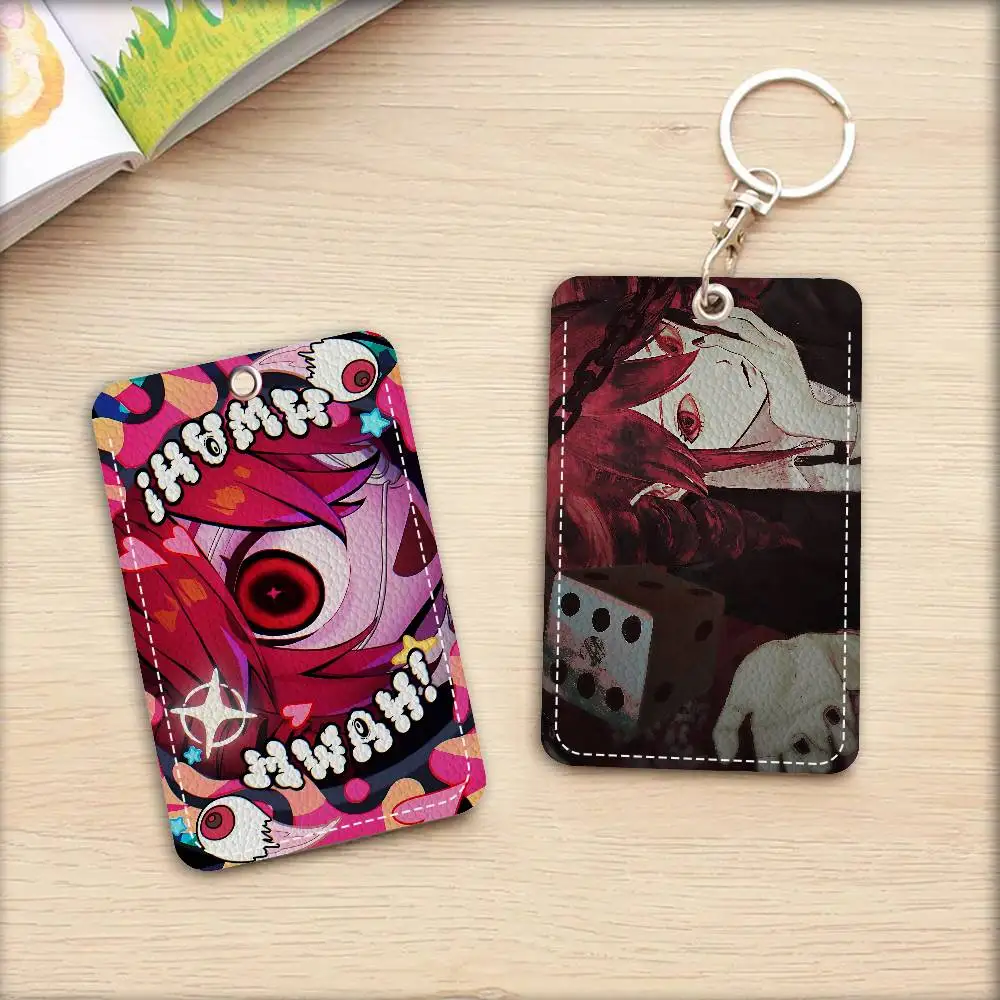 Vocaloid K-Kasane T-Teto Rectangle Keychain Card Holder, Badge Credit Card Holder, Student ID Card Holder, Bus Cards Cover