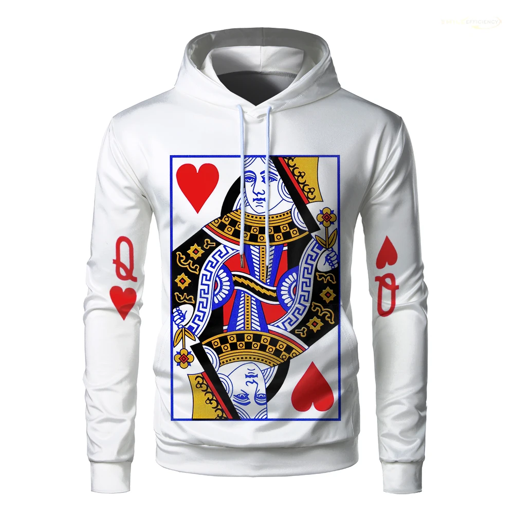 

2024 New Poker Graphic Men Hoodies Fashion Hip Hop Street Sweatshirts Playing Cards Harajuku Women Winter Funny Pullovers Hooded