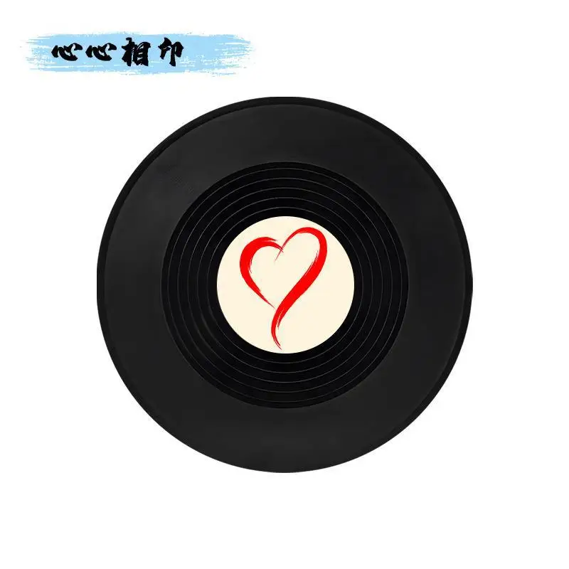 Custom logo circular silicone coaster kitchen coffee table insulation desk mat desktop drainage mat anti slip record coaster