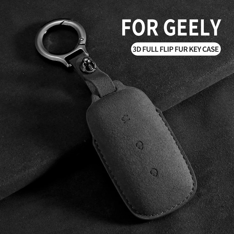 

Кожаный чехол для дистанционного ключа автомобиля для Geely Galaxy L7 2023, L6 MAX 1,5T Plus AIR PRO, замшевый автомобильный брелок, брелок для ключей