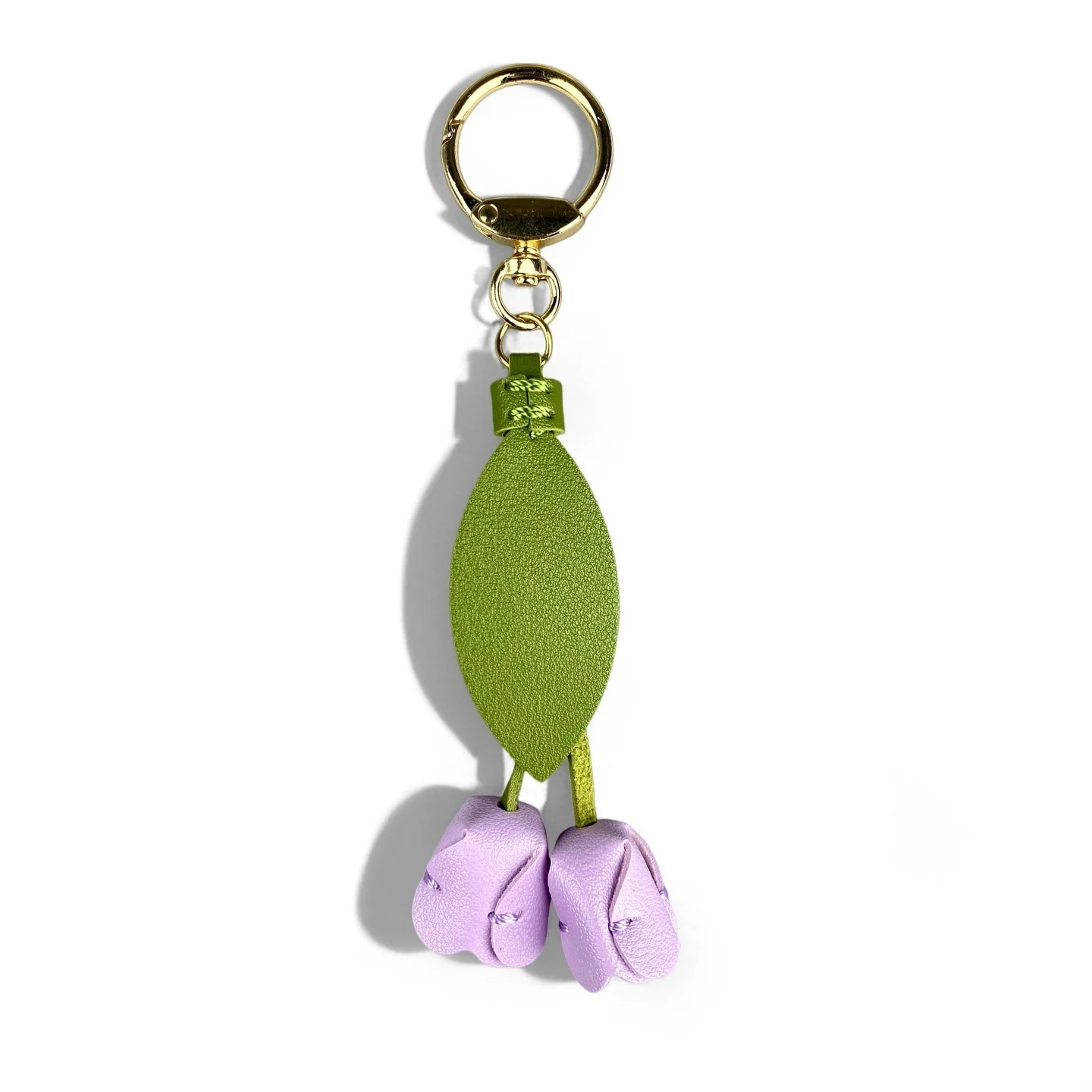 Lila Schmetterling & Blumen Schlüsselanhänger-Set, Niedliche PU-Leder Blumen-Taschenaccessoires für Lila-Liebhaber/Realistische Blüte/Gutes Geschenk – Detail 7