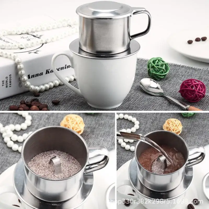 Coffee Filter Vietnamese Dripper Reusable Portable Infuse Cup Maker for Home Office Use