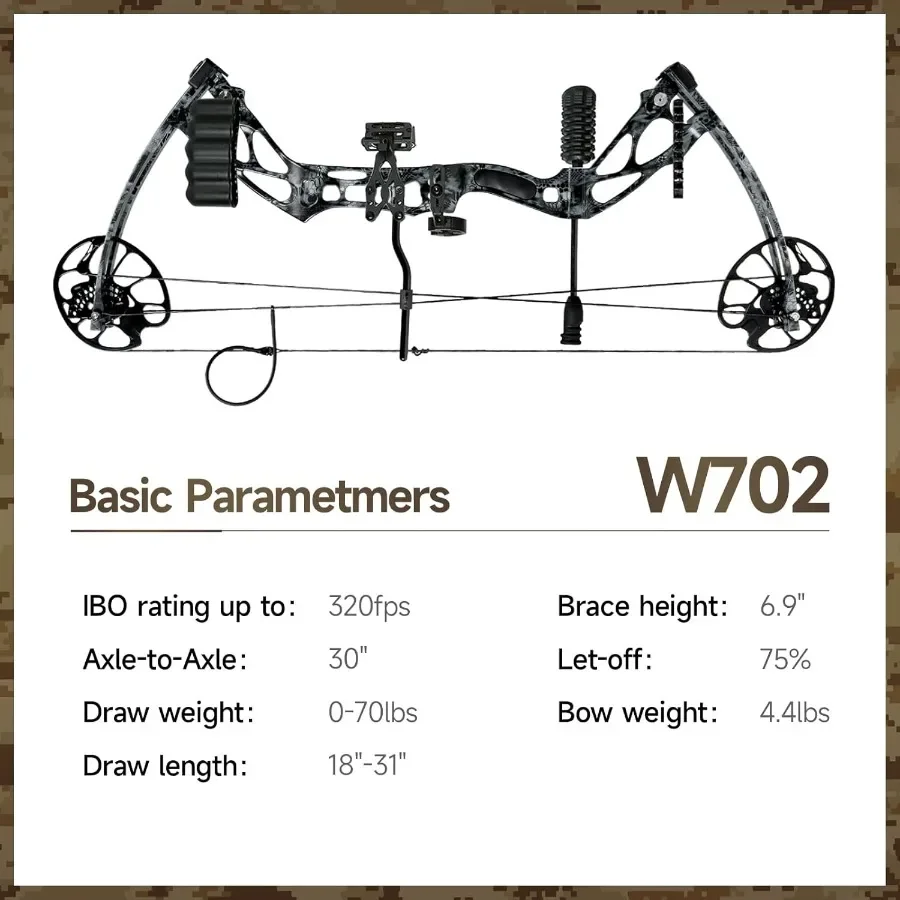 أقواس مركبة سحب وزن 30-70 رطل جاهزة للتصوير مجموعة القوس والسهم للبالغين مجموعة الرماية تأتي مع جميع الملحقات #3