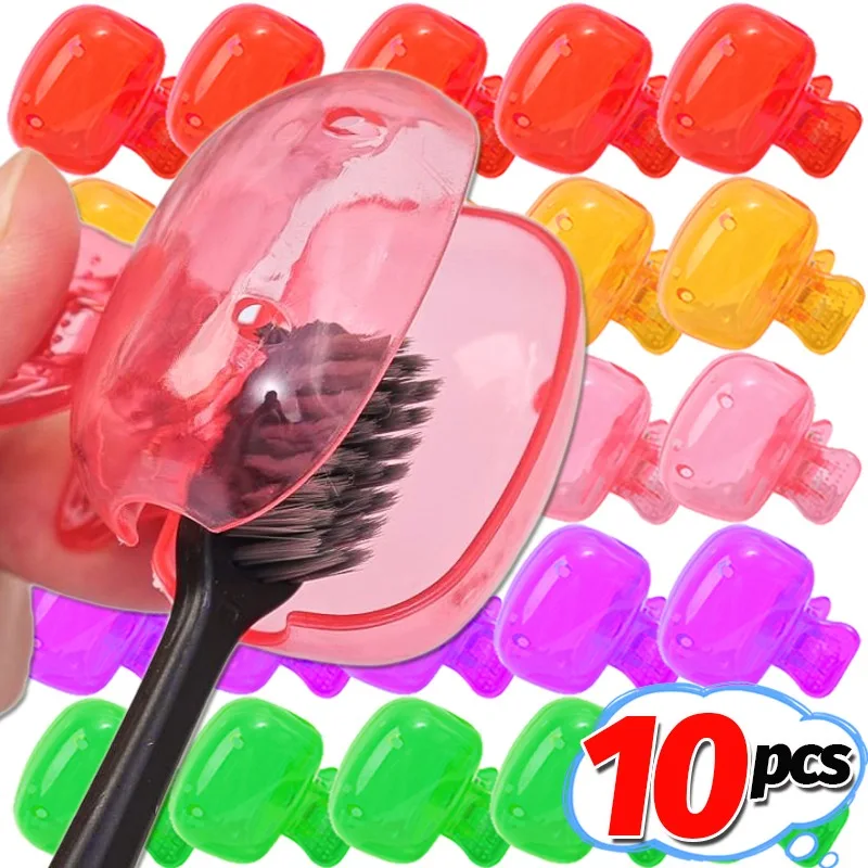 

1/10PCS Toothbrush Head Cover Clips Portable Plastic Toothbrush Dustproof Protector Covers for Travel Camping Bathroom Accessory