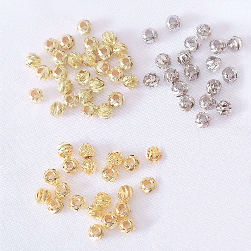 

14K/18K Gold Plated Striped Cut Flower Beads Spacer Beads Bulk Beads diy Bracelet Necklace Beading Material