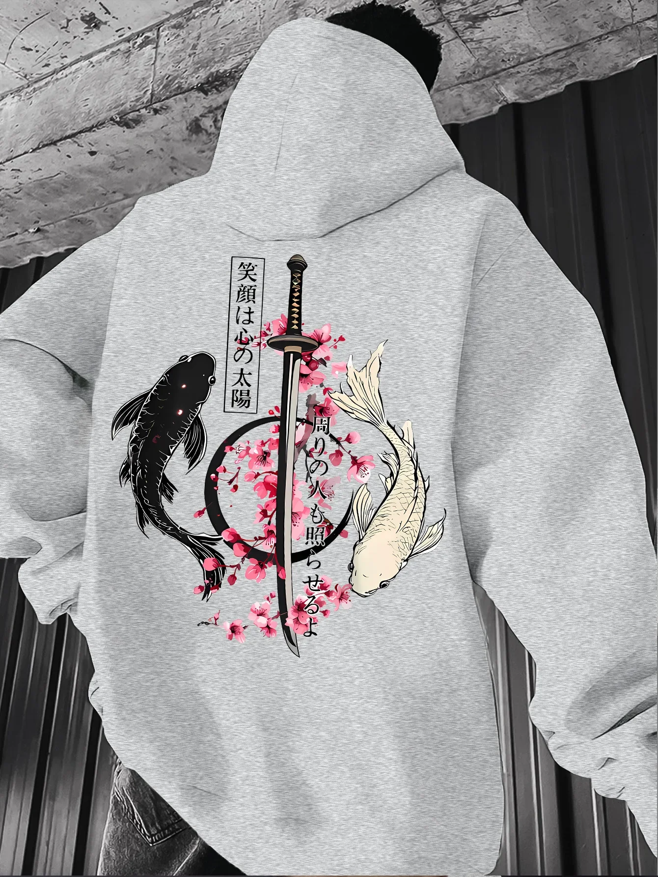 Men's autumn_winter fashionable printed hooded fleece sweatshirt versatile sporty casual loose oversized hooded top unisex style