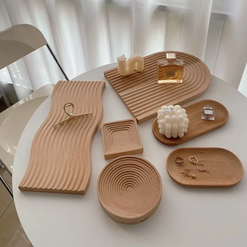 

Japanese Wooden Tray Decorations for Storing Modern, Simple, and High-end Entrance Tea Table Decorations