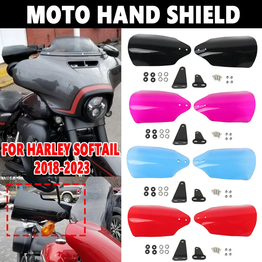 

Motorcycle Handguards Protector Hand Shield Cover For Harley Softail Street Bob FXBB FXBBS Deluxe FLDE Low Rider ST FXLRST 18-23