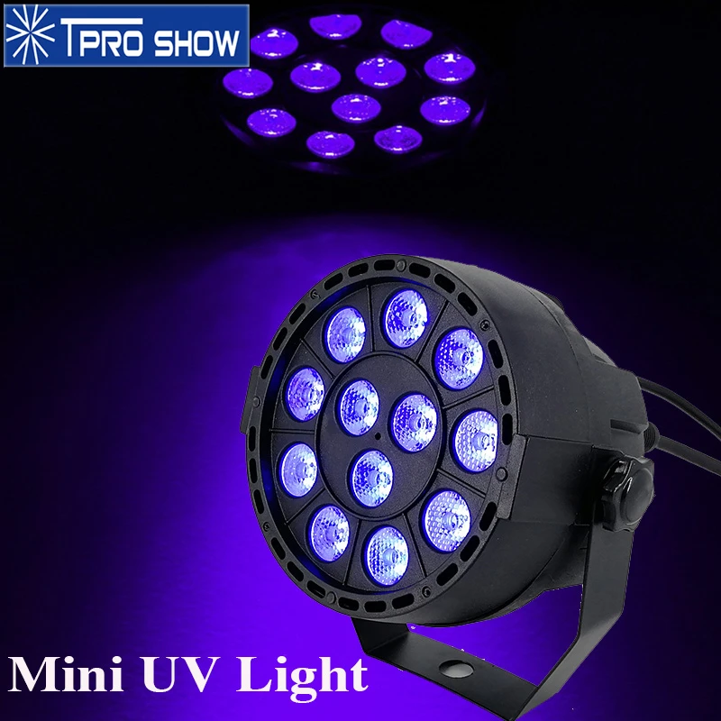 12 UV LED Disco Home Party Light Mini LED Par Blacklight Dmx Sound Auto Control Black Light Projector Strobe Dj Club Decoration