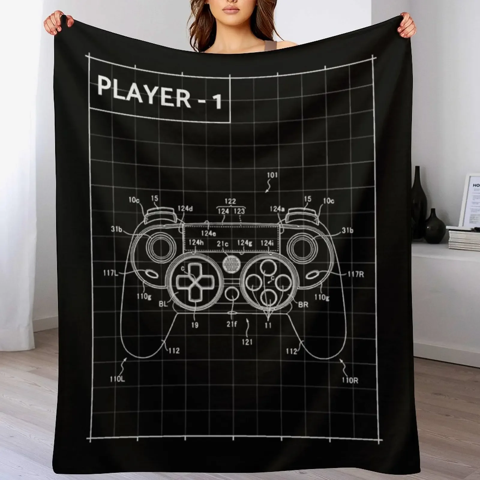 

Gaming Control Design Classic Throw Blanket Hairys for sofa For Sofa Thin Polar Blankets