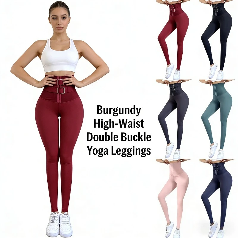 

2026 Women's Yoga Pants European and American High-Waisted Butt-Lifting Waist-Cinching Elastic Fleece-Lined Leggings