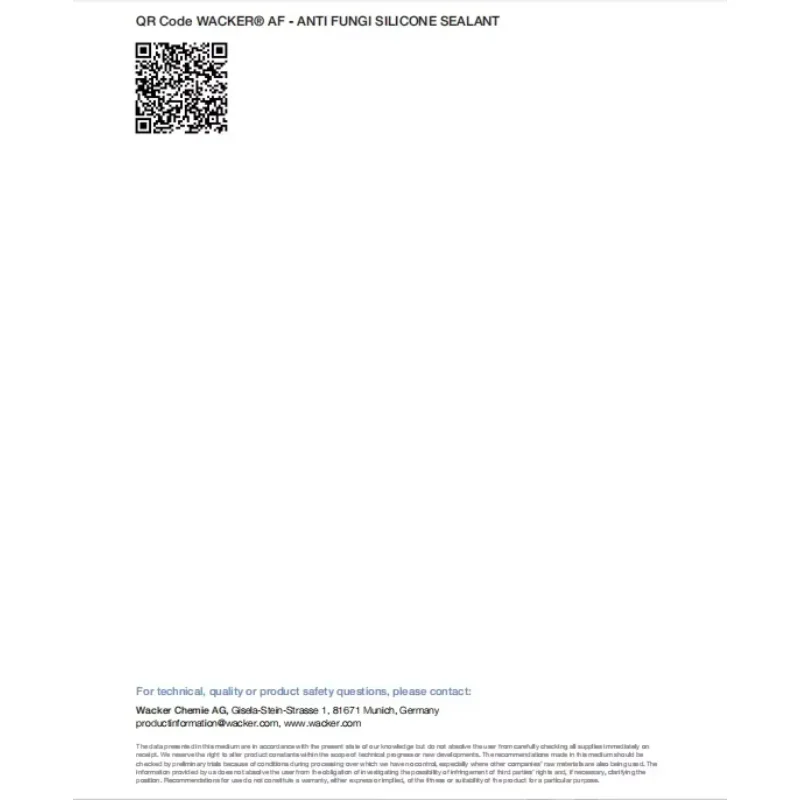 Selante de silicone Wacker AF 300ml Selante para aplicações sanitárias